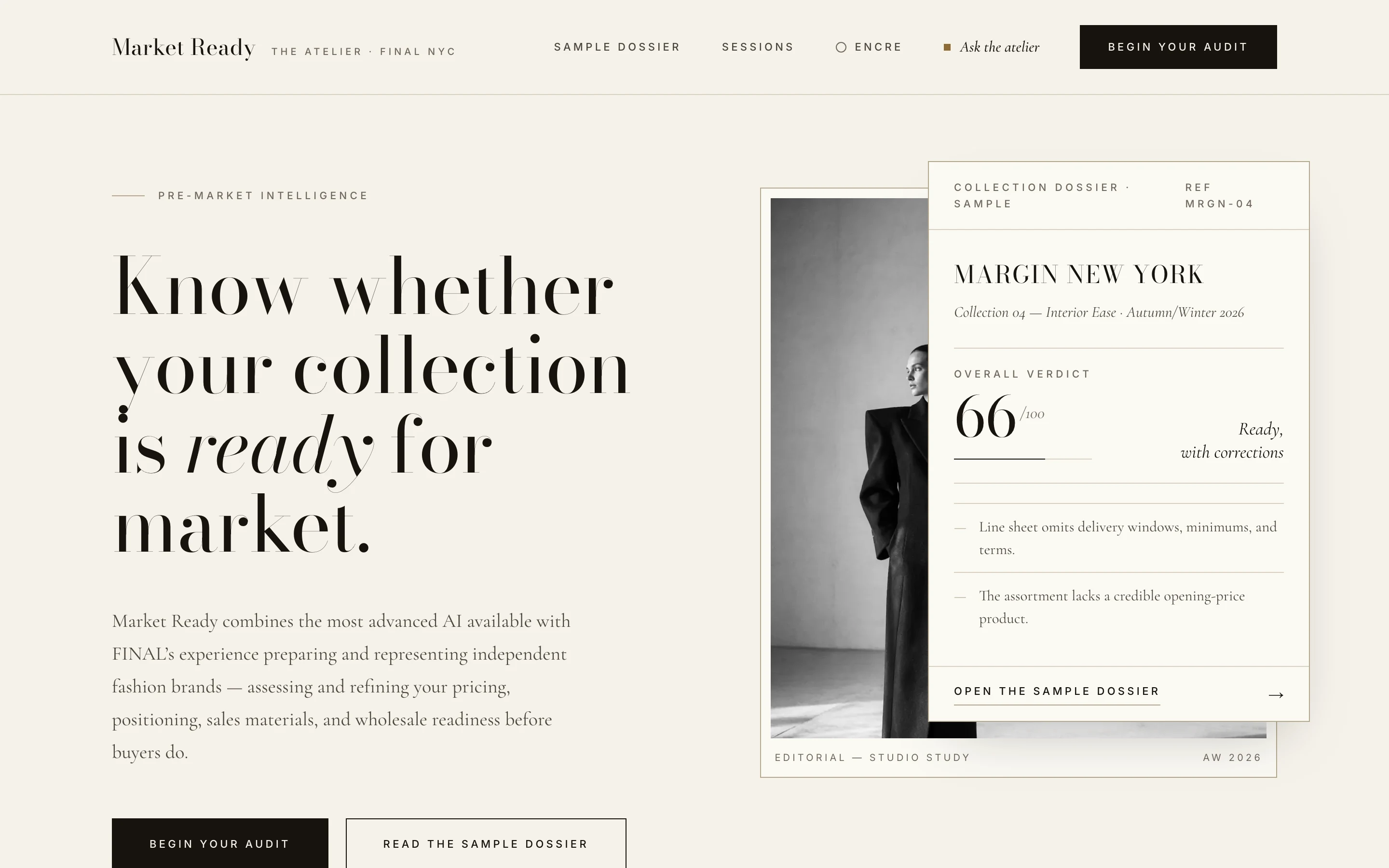 Market Ready — the atelier: know whether your collection is ready for market